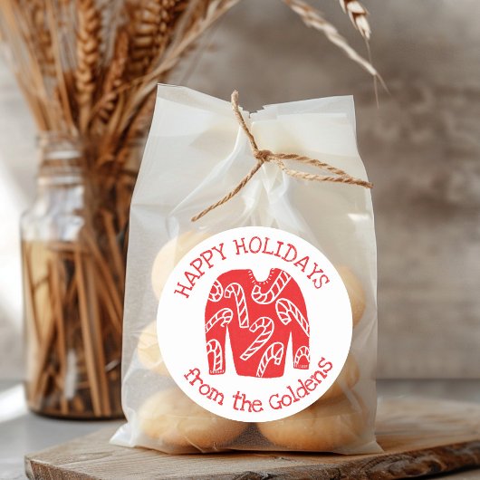 醜いセーターカスタムホリデークリスマス ラウンドシール