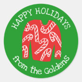 醜いセーターカスタムホリデークリスマス ラウンドシール (正面)