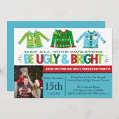 醜いセータークリスマスお祝いパーティー 招待状 (正面/裏面)