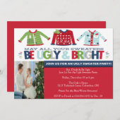 醜いセータークリスマスお祝いパーティー 招待状 (正面/裏面)