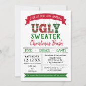 醜いセータークリスマスの年次オフィスパーティー 招待状 (正面)