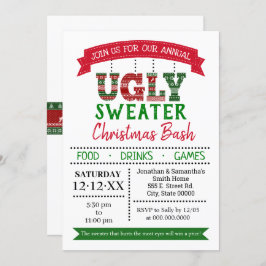 醜いセータークリスマスの年次オフィスパーティー 招待状