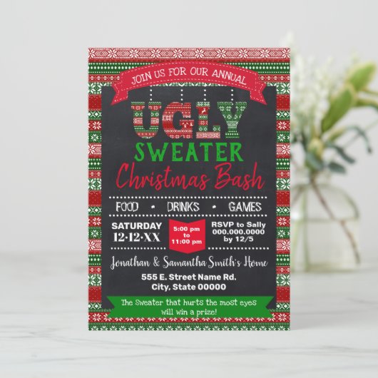 醜いセータークリスマスの年間パーティー 招待状 (スタンド正面)