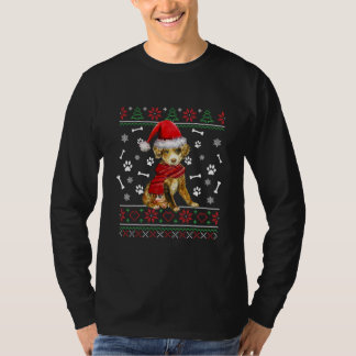 醜いセータークリスマスオーストラリアのシェパードドッグ Tシャツ