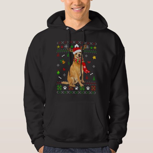 醜いセータークリスマスオーストラリア牛の犬のクリスマス パーカ (正面)