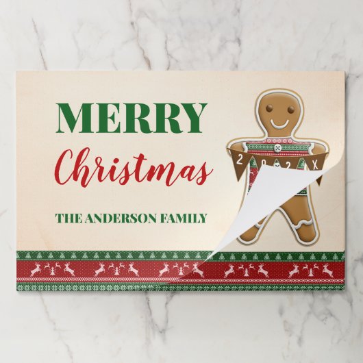 醜いセータークリスマスクッキーパーティー紙ランチョンマット ペーパーパッド (折り畳み)