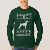 醜いセータークリスマスグレートダン犬 Tシャツ (正面)