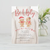 醜いセータークリスマスジンジャーブレッドサンタクッキー 招待状 (スタンド正面)