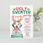 醜いセータークリスマスダルマティアンドッグホリデーパーティー 招待状 (スタンド正面)