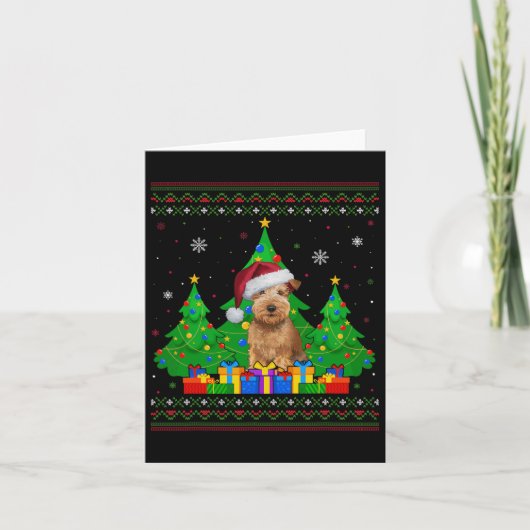 醜いセータークリスマスツリーサンタソフトコートウィーテンT カード (正面)