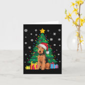 醜いセータークリスマスツリーライトアイレデールテリアドッグ カード (黄色い花)