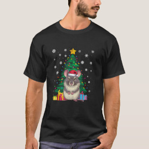 醜いセータークリスマスツリーライトドーマウスサンタ Tシャツ