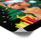 醜いセータークリスマスツリーライトヨークシャーテリアドッグサン ポスター (角)