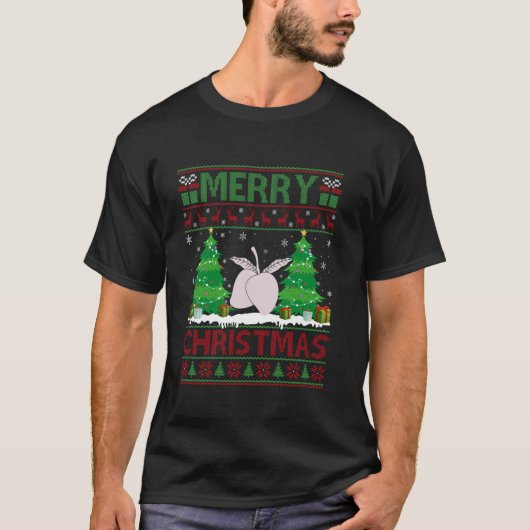 醜いセータークリスマスツリー照明マンゴー醜いXm Tシャツ (正面)