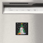 醜いセータークリスマスツリー素晴らしライトピレネー犬S マグネット (インサイチュ (食洗機))