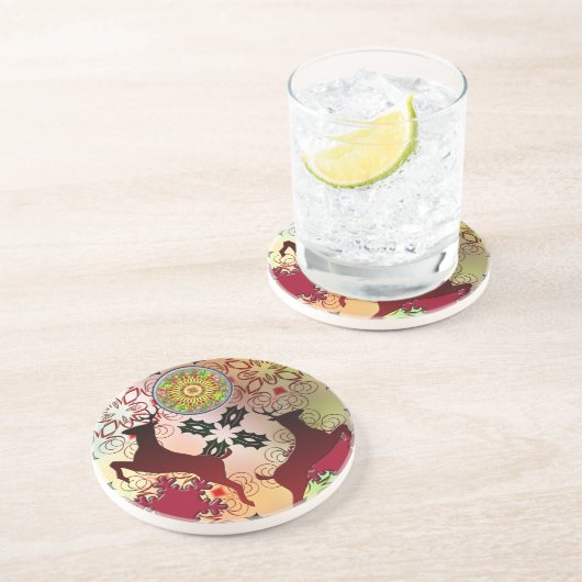 醜いセータークリスマストインデアデザイン コースター (側面)