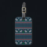 醜いセータークリスマスニットルックパターン ラゲッジタグ<br><div class="desc">醜いセーターフェイククリスマスニットパターンデザインクリスマスホリデーシーズン中の旅行のためのラゲッジタグ。</div>