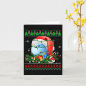 醜いセータークリスマスパジャマボーリングクリスマスライト カード (黄色い花)