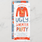 醜いセータークリスマスパーティの招待状 招待状 (正面/裏面)