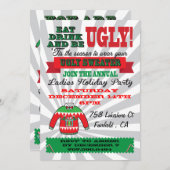 醜いセータークリスマスパーティの招待状 招待状 (正面/裏面)