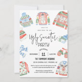 醜いセータークリスマスパーティの招待状 招待状 (正面)