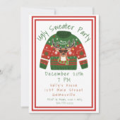 醜いセータークリスマスパーティの招待状 招待状 (正面)