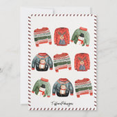 醜いセータークリスマスパーティの招待状 招待状 (裏面)