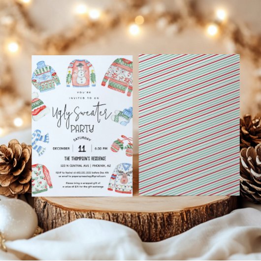 醜いセータークリスマスパーティの招待状 招待状