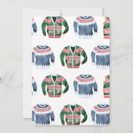 醜いセータークリスマスパーティーが醜くなる 招待状 (裏面)