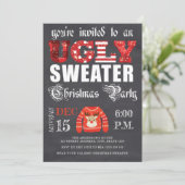 醜いセータークリスマスパーティーシャルボードレッド 招待状 (スタンド正面)