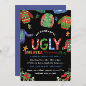 醜いセータークリスマスパーティーシャルボード 招待状 (正面/裏面)