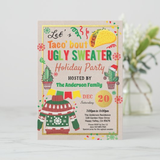 醜いセータークリスマスパーティータコの休日 招待状 (スタンド正面)