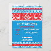 醜いセータークリスマスパーティートナカイクリスマスツリー 招待状 (正面)