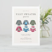 醜いセータークリスマスパーティー招待状 招待状 (スタンド正面)