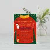 醜いセータークリスマスパーティー金ゴールド 箔シーズンポストカード (立ち正面)