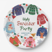 醜いセータークリスマスパーティー おもしろい ペーパープレート (正面)