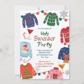 醜いセータークリスマスパーティー おもしろい 招待状 (正面)