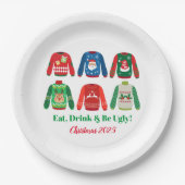 醜いセータークリスマスパーティー ペーパープレート (正面)