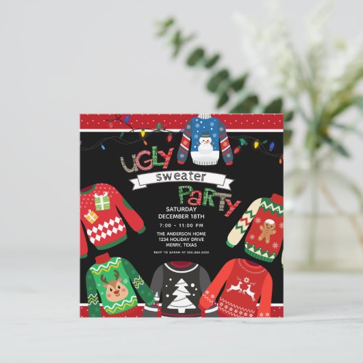 醜いセータークリスマスパーティー 招待状 (スタンド正面)