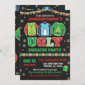 醜いセータークリスマスパーティー 招待状 (正面/裏面)