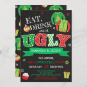 醜いセータークリスマスパーティー 招待状 (正面/裏面)