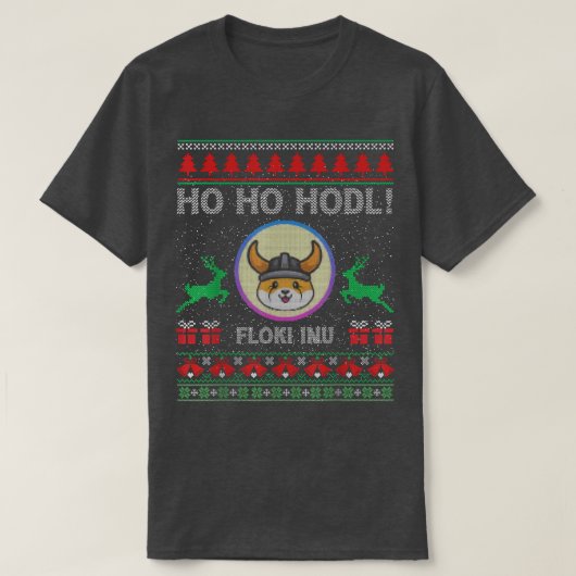 醜いセータークリスマスフロキイヌコイン暗号トークン Tシャツ (デザイン正面)