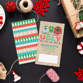 醜いセータークリスマスベビーシャワーおむつラッフル エンクロージャーカード