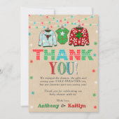 醜いセータークリスマスベビーシャワー サンキューカード (正面)