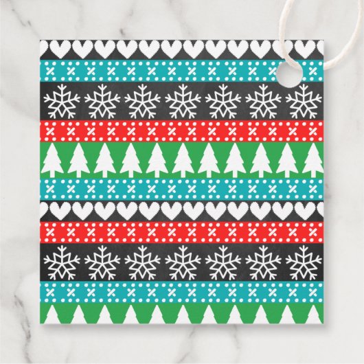 醜いセータークリスマスベビーシャワー フェイバータグ (裏面)