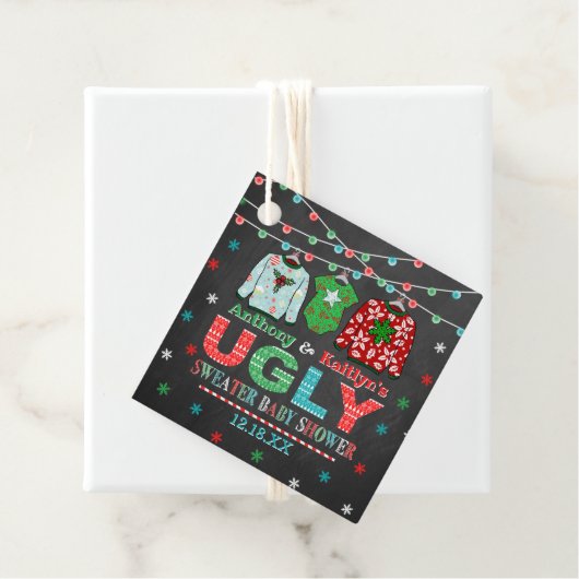 醜いセータークリスマスベビーシャワー フェイバータグ (インサイチュ)