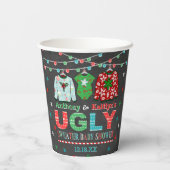 醜いセータークリスマスベビーシャワー 紙コップ (裏面)
