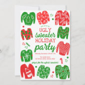 醜いセータークリスマスホリデーパーティカワイイカスタム 招待状 (正面)