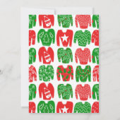 醜いセータークリスマスホリデーパーティカワイイカスタム 招待状 (裏面)