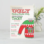 醜いセータークリスマスホリデーパーティー招待状 招待状 (スタンド正面)